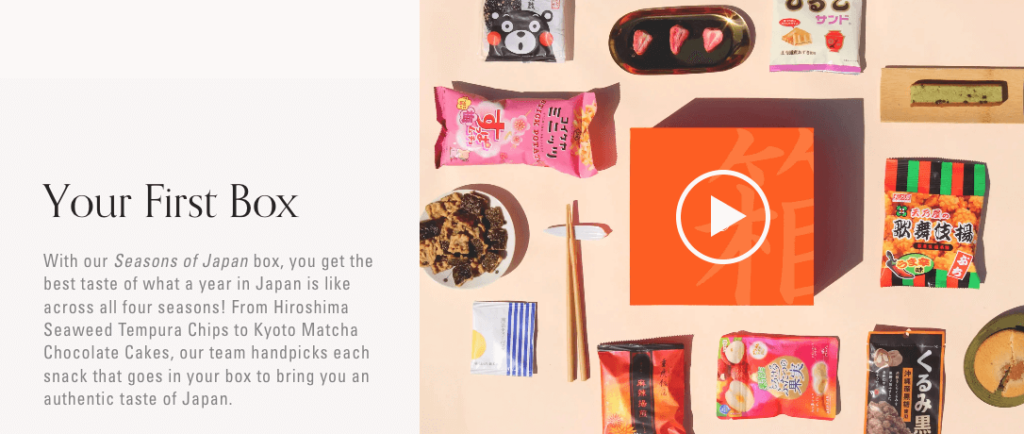 A description of what the first order of Bokksu you receive will look like. 