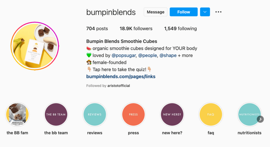 Bumpin Blends shares a lot of useful information on their Instagram profile.