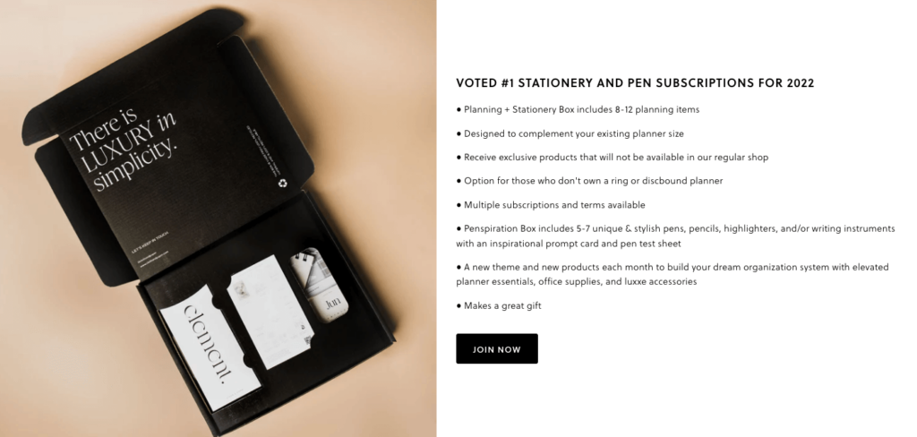 Cloth and Paper’s monthly subscription offering.