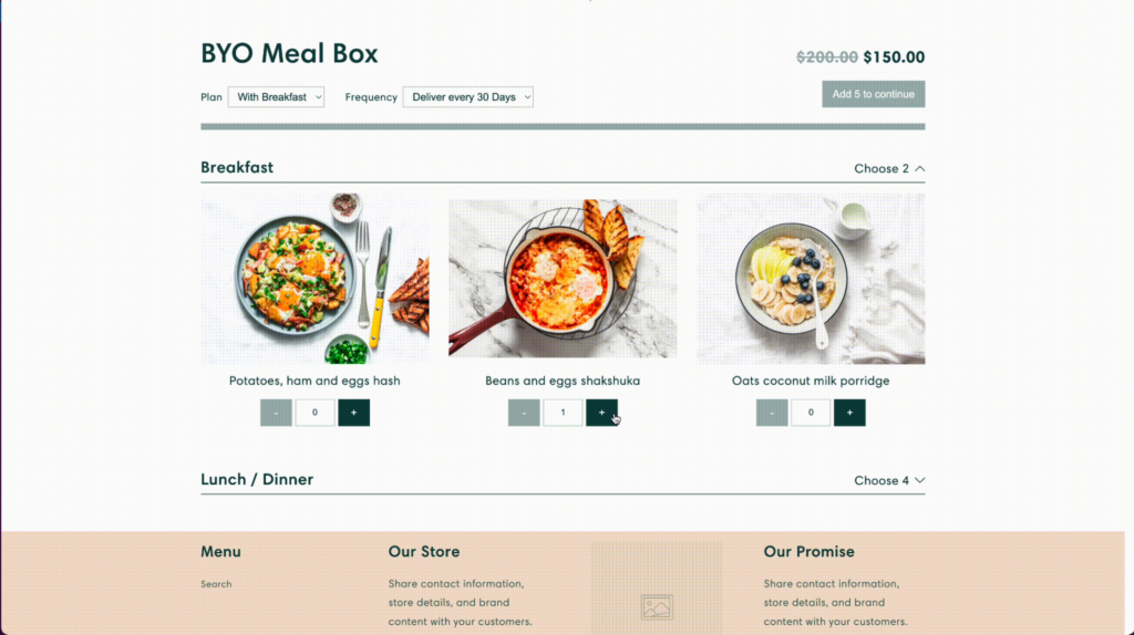 With Bundles you can easily offer build-your-own-boxes.